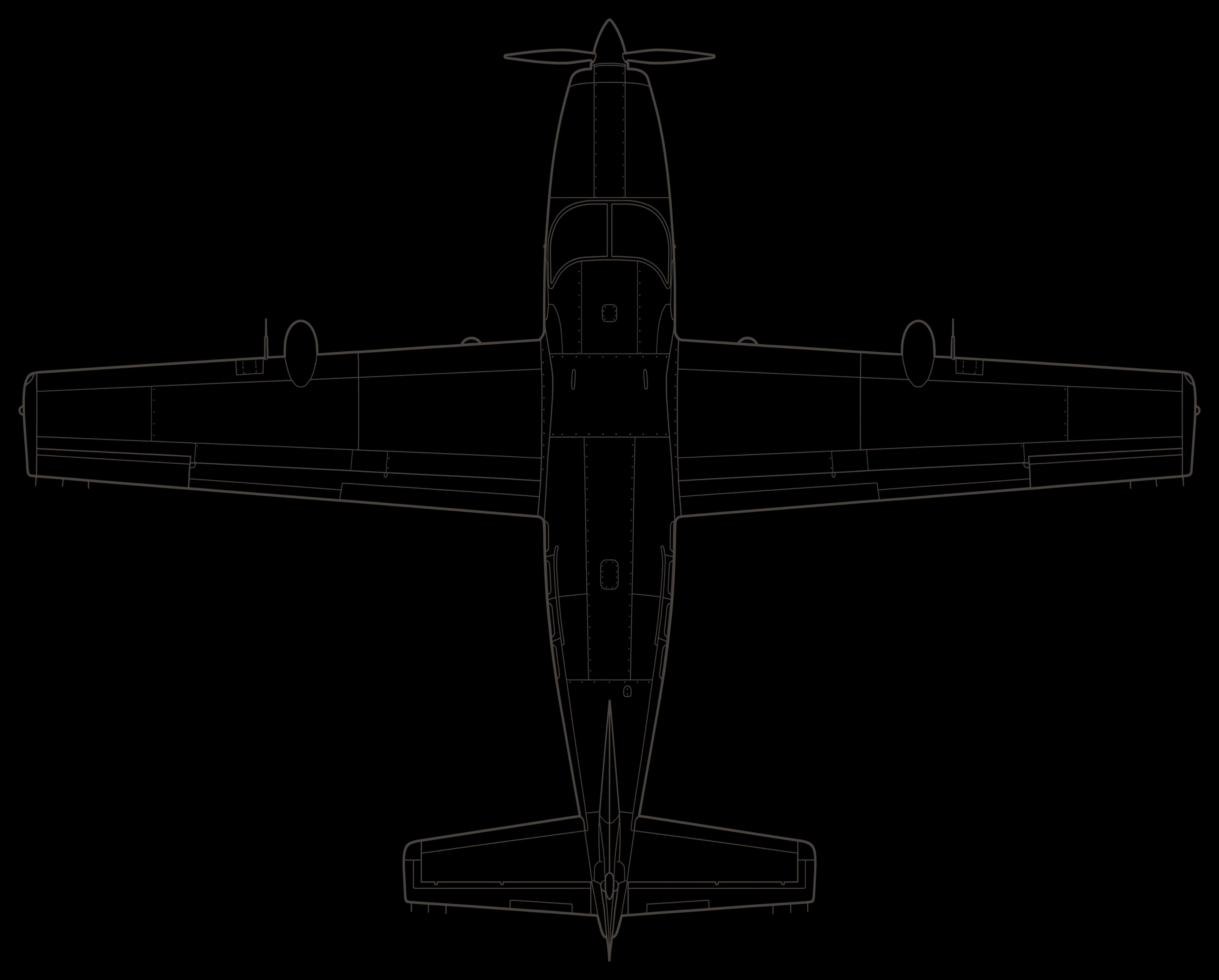 Grand Caravan, top view line drawing